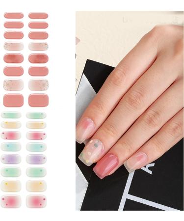 Semi Cured Gel Nail Strips Long Lasting Gel Nail Stickers Waterproof Nail Wraps UV Nail Polsih Stickers for Women Nail Art Decals Nail Accessories Bsg0269 - Buy Online on GoSupps.com