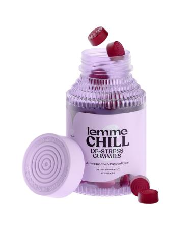 Lemme Chill Stress Relief Gummies with 300mg KSM-66 Ashwagandha, Lemon Balm, Passionflower & Goji to Support Relaxation, Healthy Cortisol & Sleep - Vegan, Gluten-Free, Non-GMO, Mixed Berry (60 Count)