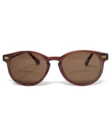 The Drama Bifocal Reading Sunglasses Sun Reader Plastic Round Style for Men and Women Dark Brown/Tortoise with Amber + 3.00 3 Dark Brown/Tortoise With Amber