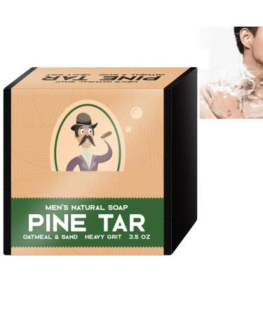 Body Soap Bar for Men Natural Soap for Men Men's Pine Tar Soap Men's Soap Bars Handmade Brightening Pine Tar Soap Natural Soap Bar for Men Moisturizing Body Face And Hair Cleaning