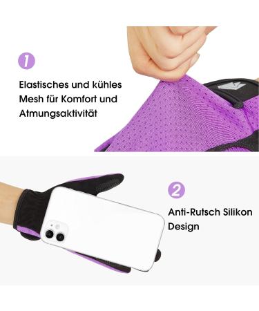 Fitst4 Sports Women's & Unisex Riding Gloves - Silicone Grip Equestrian Bicycle Gloves in Violet - Buy Online on GoSupps.com
