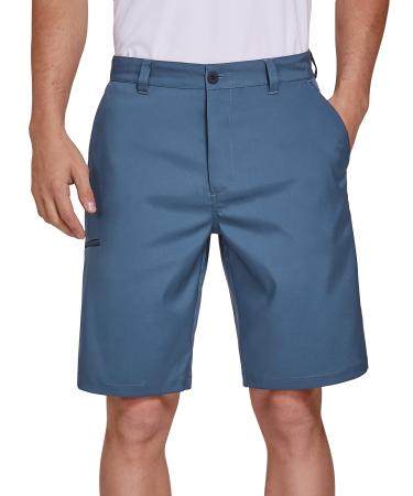 PULI Men's Golf Hybrid Dress Shorts Casual Chino Stretch Flat Front Lightweight Quick Dry with Pockets 34 Dark Blue