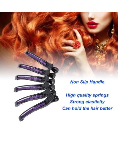 Pack of 6 Black & Purple Hair Clips - Sectioning & Curl Hairdresser Supplies | International Shipping - Buy Online on GoSupps.com