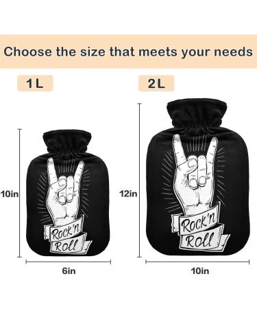 NAANLE ROCK & ROLL 2L Transparent Hot Water Bottle - Handfoots Heating Bags for Pain Relief & Heat Therapy - International Shipping Available - Buy Online on GoSupps.com