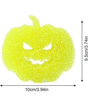 Kitchen Cleaning Sponge - Halloween Pumpkin Shape Scrub Sponge Cleaner | Absorbent Non-Scratch Dish Sponge for Dishes Pots Pans | Multipurpose Kitchen Accessories for Effective Cleaning All at Once Yellow - Buy Online on GoSupps.com