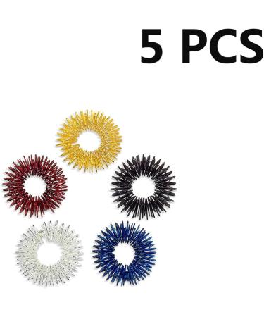 Buy Milists 5-Piece Acupressure Ring Set for Pain Therapy | Sensory Finger Rings for Children & Adults in Gold Silver Black Blue Red - International Shipping Available - Buy Online on GoSupps.com