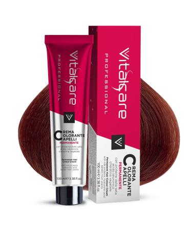 Vitalcare Vitalcare | Professional - Professional Permanent Hair Color Hair Coloring Cream Hair Dye with Silk Proteins No. 5/6 Fire Red 100ml