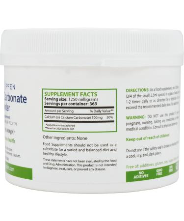 Pharmaceutical Grade Calcium Carbonate Powder - 1lb (454g) | Highest Purity Limestone | Heiltropfen Lime 454g - Buy Online on GoSupps.com