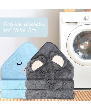 Roxanepig Baby Hooded Towels 2-Pack | Soft Bamboo Bath Towels 80x80 cm in Blue & Pink for Newborns & Kids - Buy Online on GoSupps.com