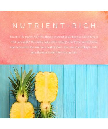 Kukui Pineapple Body & Hair Oil - Hawaiian Glow Treatment Non-GMO Vegan Moisturizer for All Skin Types - 3.5oz - Buy Online on GoSupps.com