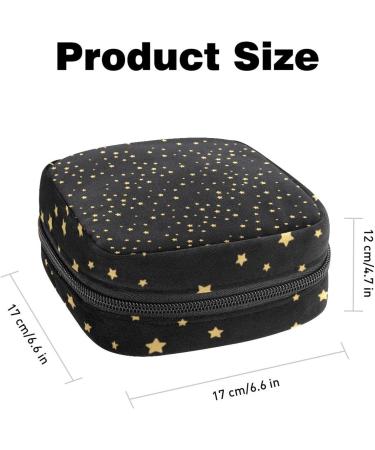 Stylish Menstruation Pad Bag with Zipper | Women's Tampon & Napkin Storage | Golden Star Pattern | 12 Color Options - Buy Online on GoSupps.com