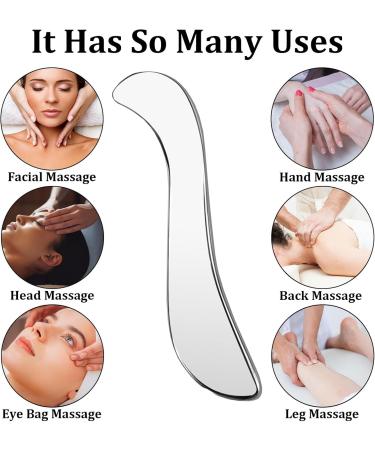 Roinaaid 2 PCs Stainless Steel Gua Sha Set | Body Face Neck Pain Relief & Muscle Relaxation - Buy Online on GoSupps.com