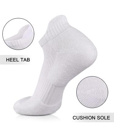 COOPLUS Mens Cotton Ankle Athletic Running Socks - 6 Pairs White, Moisture Wicking & Breathable - Buy Online on GoSupps.com