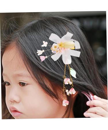 Beaupretty 4 Pairs tassel flower hair clip girl hair accessories hair accessories for girls baby hair accessories flower headpiece pink hair clip baby clips for hair Hanfu child China - Buy Online on GoSupps.com