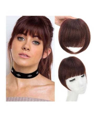 clip in bangs for women Bangs Hair for Women Synthetic French Bang with Temples Clip in Hair Extensions Thick Natural Full Bangs Straight Fringe Hairpieces for Daily Wear Bangs Hair (Color : Dark Br Dark Brown