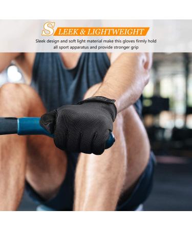 FREETOO Full-Finger Men's Workout Gloves - Excellent Grip & Palm Protection - Lightweight & Durable - Ideal for Weightlifting & Fitness - Dark Black (Large) - Buy Online on GoSupps.com