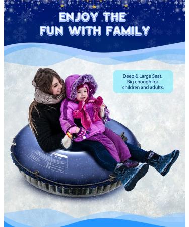 QPAU 50 Inch Inflatable Snow Tube for Kids and Adults - Heavy Duty Sled with 0.7mm Thickness - Buy Online on GoSupps.com