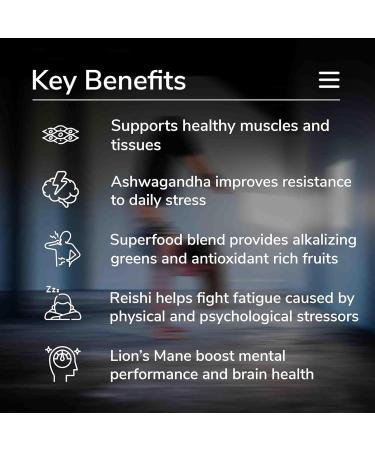 Plant Based Protein Powder w/Superfoods Ashwagandha Reishi Lions Mane for Optimal Health | 18G of Organic Chocolate Vegan Protein Gluten Free Stevia Free Sugar Free 20 Servings Cocoa & Blueberry 1.24 Pound (Pack of 1  - Buy Online on GoSupps.com