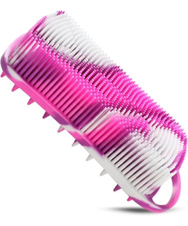 YEALIFE Silicone Body Scrubber 2 in 1 Body & Hair Brush for Shower - Purple & Green - Buy Online on GoSupps.com