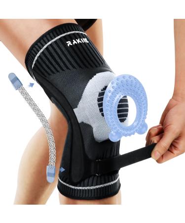 Knee Compression Sleeve with Patella Gel Pad Adjustable Knee Brace for Men with Side Stabilizers Non-Slip Knee Support for Women Joint Pain Relief Arthritis Meniscus Tear Running Workout XL X-Large