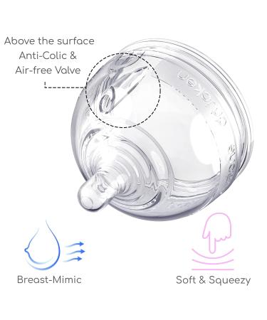 Inttero Preload Baby Bottles - 9oz / 2 Pack (Modern Pink - Medium Flow) | Anti Colic & Air-Free System - Breast-Mimicking Design - Buy Online on GoSupps.com