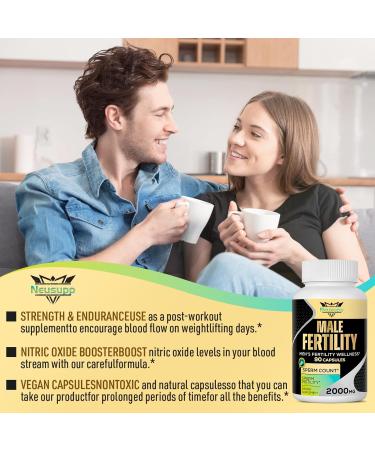 Fertility Supplements for Men - Optimal Male Prenatal Vitamins for Sperm Count & Strength | 2000MG with Maca Root Zinc & Folate - 2 Months Supply (90 Count Pack of 2 - Buy Online on GoSupps.com