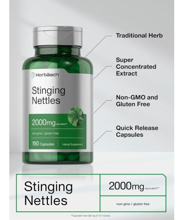 Horb ach Stinging Nettle Leaf Extract 2000mg | 150 Capsules | Non-GMO Gluten Free Herbal Supplement - Buy Online on GoSupps.com