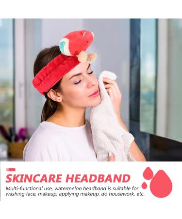 FRCOLOR Watermelon Headband Cute Make Up Plush Soft Stretch Fuzzy 7.47X5.50in Red Coral Fleece Plush Makeup Spa Hairband for Women Girls - Buy Online on GoSupps.com