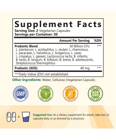 NatureMyst Probiotics 50 Billion 18 Strains 60 Veggie Capsules - Non-GMO & Gluten Free - Buy Online on GoSupps.com