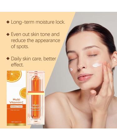  JASUBAI Vitamin C Tone-Up Cream Multi-VC Lightening Moisturizing Light Makeup Base with Moisturizing Concealer for All Skin Types Daily Use Natural Shine (1 Piece) - Buy Online on GoSupps.com