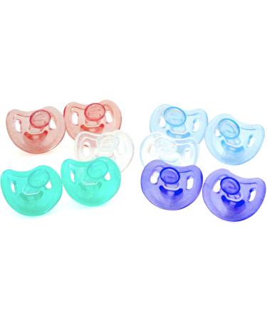 Bee Bee 10 Pacifiers Multiple Colors 0-6 Months Soft Silicone Orthodontic Shaped - Newborn Soothie Pacifier to Promote Natural Sucking for Baby Boys and Girls |BPA-Free  Set of 10 0 - 6 Month Multicolor