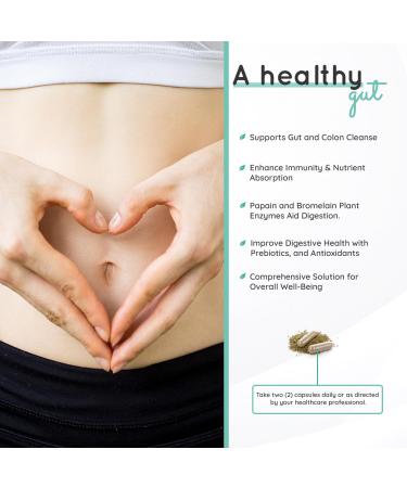 Daily All-in-1 Greens Cleanse - Organic Gut Health & Colon Cleanse Capsules with Amla Moringa Psyllium Husk & Prebiotics - Digestive Health Formula 60 Capsules - Buy Online on GoSupps.com