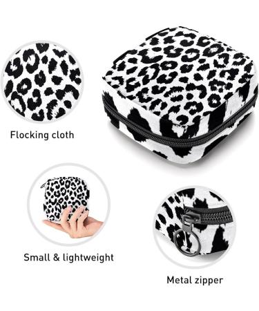 Black Leopard Printed Sanitary Napkin Storage Bag - Portable Period Pouch for Women & Teens - Multi-Colored - 1Pc - Buy Online on GoSupps.com