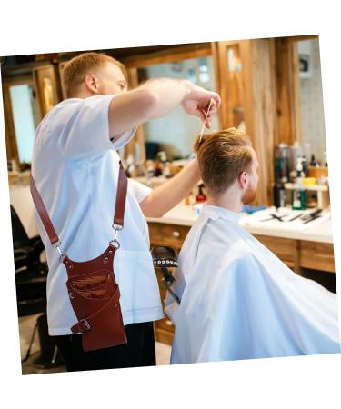 Lurrose Hairdresser Bunkbob Hairdressing Scissors Belt - Stylish PU Tool Case Bag for Shears & Onion Cutters - 25x11cm Brown - Buy Online on GoSupps.com