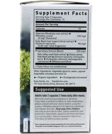 Gaia Herbs Stress Response - 30 Vegan Liquid Phyto-Caps for Natural Calm - Buy Online on GoSupps.com