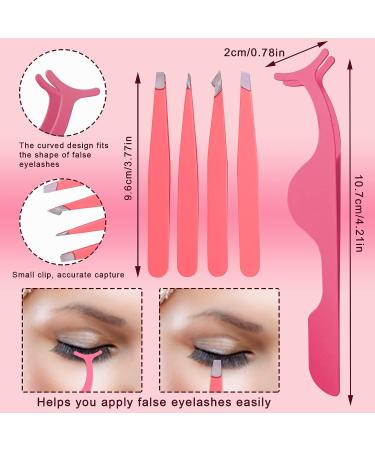 46-in-1 Pink Eyelash Curler with Comb Kit - Extension Tweezers, Brow Brush, Scissors, Silicone Refills - Buy Online on GoSupps.com
