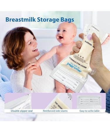 Buy Mommed Breast Milk Storage Bags - 60 Pcs 180ml/6oz Double Sealed for Cooling & Freezing - Ideal for Breastfeeding - Buy Online on GoSupps.com