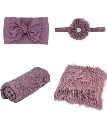 SPOKKI 4 Pcs Newborn Photography Props Set - Long Ripple Wrap, Swaddle Blankets, Headbands for Baby Boys Girls - Buy Online on GoSupps.com