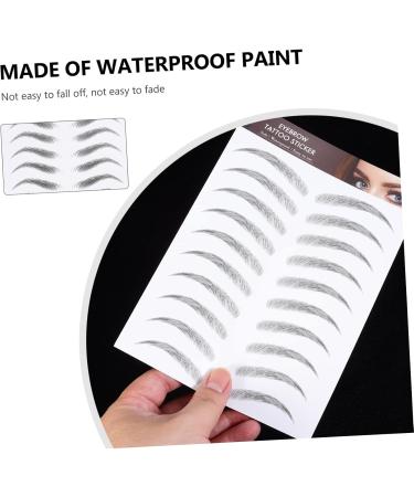 Housoutil Black Makeup 12 Sheets Waterproof Eyebrow Stickers Imitation Eyebrow Sticker Eyebrow Tool Make up 3d Makeup Tools - Buy Online on GoSupps.com