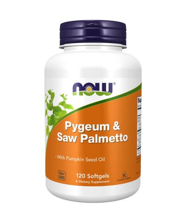 Now Foods Pygeum & Saw Palmetto 120 Softgels Laboratory Tested Pumpkin Seed Oil Saw Palmetto Gluten Free Soy Free