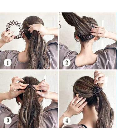 Dutika 7Pcs Lazy Bird's Nest Plate Hairpin Set - Expandable Ponytail Holder Clip & Bun Maker for Women and Girls - Buy Online on GoSupps.com