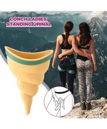 Female Urinal Device | Standing Up to Pee Funnel Conch Type Female Urinal Device Foldable Reusable Women Pee Funnel for Travel and Outdoor Conch Shape + Stability Ring Light Yellow - Buy Online on GoSupps.com