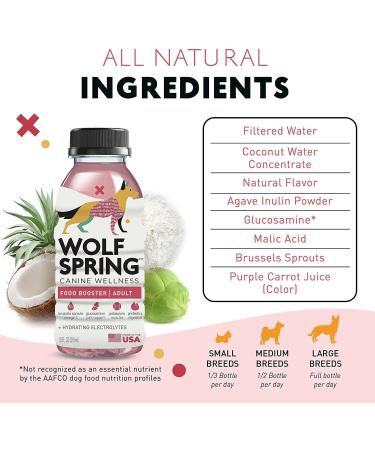 Natural Wolf Spring Dog Food Supplement for Adult Dogs | Skin, Coat & Joint Support | Digestive Health Multivitamin with Omega-3 | Plant Based Additive | 10oz (Pack of 24) - Buy Online on GoSupps.com