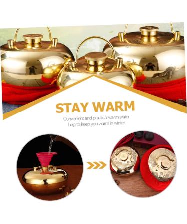 Amosfun 4-Piece Metal Hand Warmer Set - Brass Hot Water Bottles for Winter Feet and Bed - Portable Heating Solutions - Buy Online on GoSupps.com