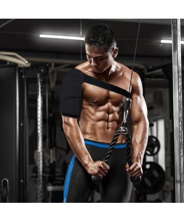 HOAAIGO Adjustable Shoulder Brace - Support & Stability for Men & Women - Black Right Shoulder Support Bandage - Buy Online on GoSupps.com