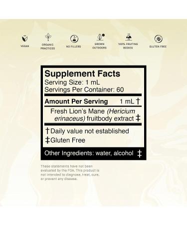 UPHORIC URTH Lions Mane Extract - Natural Brain Booster Tincture (60 Servings) - Buy Online on GoSupps.com