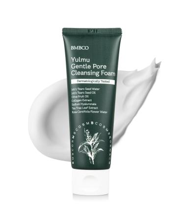 BMBCO Gentle Pore Cleansing Foam for Sensitive Skin Yulmu Vegan Face Wash with Natural Surfactants & Hydrating Formula 120g