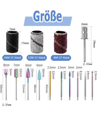 Mesee 10 Piece Diamond Nail Drill Set + 75 Pieces Sanding Caps Drill Sanding Bands Tungsten Carbide Nail File Set Nail Drill Bits Nail Cutter Attachments Set for Cuticle Manicure Pedicure Nail Care - Buy Online on GoSupps.com