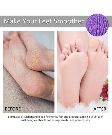Non-Slip Shower Foot Scrubber Mat with Silicone Brush - Purple - Buy Online on GoSupps.com