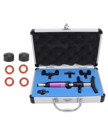 Chiropractic handheld device adaptation correction tool with case ergonomic manual massage device for the spine adjustment for men and women manual back massage device for (violet)